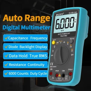 ZOYI VC15B+ Digital High Precision 4 Digit Intelligent Multimeter True RMS Auto Power Measures AC DC Voltage 20A Current