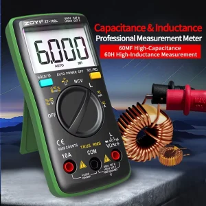 ZOYI ZT 102L High Precision Inductance Meter Multimeter Tester True RMS 6000 Counts 60H AC DC Current Voltage Tester AUTO Power