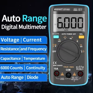 ZOYI ZT102 Intelligent Digital Multimeter 6000 Count Display True RMS High Precision Voltage Current Resistance Frequency Tester