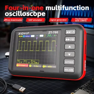 ZOYI ZT700 4-in-1 Portable Oscilloscope with 10MHz Bandwidth DAP Emulator Signal Generator Waveform Recorder