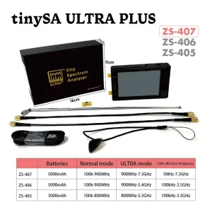 ZS 407 High Precision 100K 7.3GHz Handheld TinySA ULTRA PLUS Spectrum Analyzer 5000mAh Battery Professional RF Signal Generator