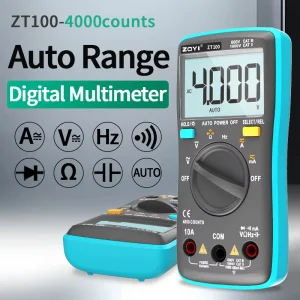 ZT-100 4000 Counts 4 Digits Auto Power Multifunction Power Meter LCD Display Multimeter High Voltage OEM Storage Dimensions