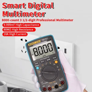 ZT-301 Digital Multimeter 8000 Counting Auto Range 4-Digit (0.5%+3) Accuracy 1.5V AA Battery AC/DC