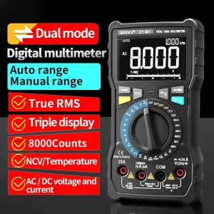 ZT-M1 T-RMS Auto/Manual 8000 DC/AC 20A 4-Digit (0.5%+3) Accuracy Voltage Capacitance Resistance Ohm Multimeter