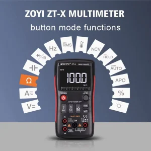 ZT X Button Digital Multimeter (0.5%+3) Accuracy 10A Current 1000V AC DC Voltage Tester Resistance Capacitance Detection