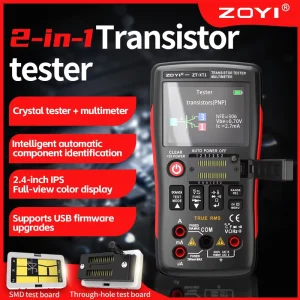 ZT-XT1 2-in-1 LCR Digital Multimeter with Transistor Tester Voltage Resistance Diode Continuity Test Meter