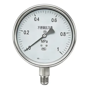 ZXSS1 1 0 1MPa Stainless Steel Bourdon Tube Pressure Gauge 4″ Dial 1.6 Accuracy OEM Oil Chemical Industrial Equipment