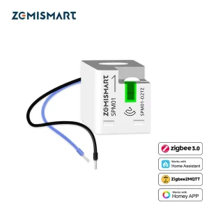 Zemismart Standard Zigbee 3.0 Single Phrase Smart Energy Monitor Real time Electric Energy Meter Works with Home Assistant