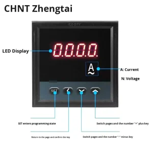 Zhengtai PA PZ6666 Single Three Phase Digital Current Meter PZ666 Voltage Meter 450 VPN Three Wire Electricity Meter Made
