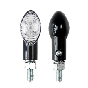 motorcycle LED indicators black housing driving lights for motorbike waterproof blinker flasher with E-mark